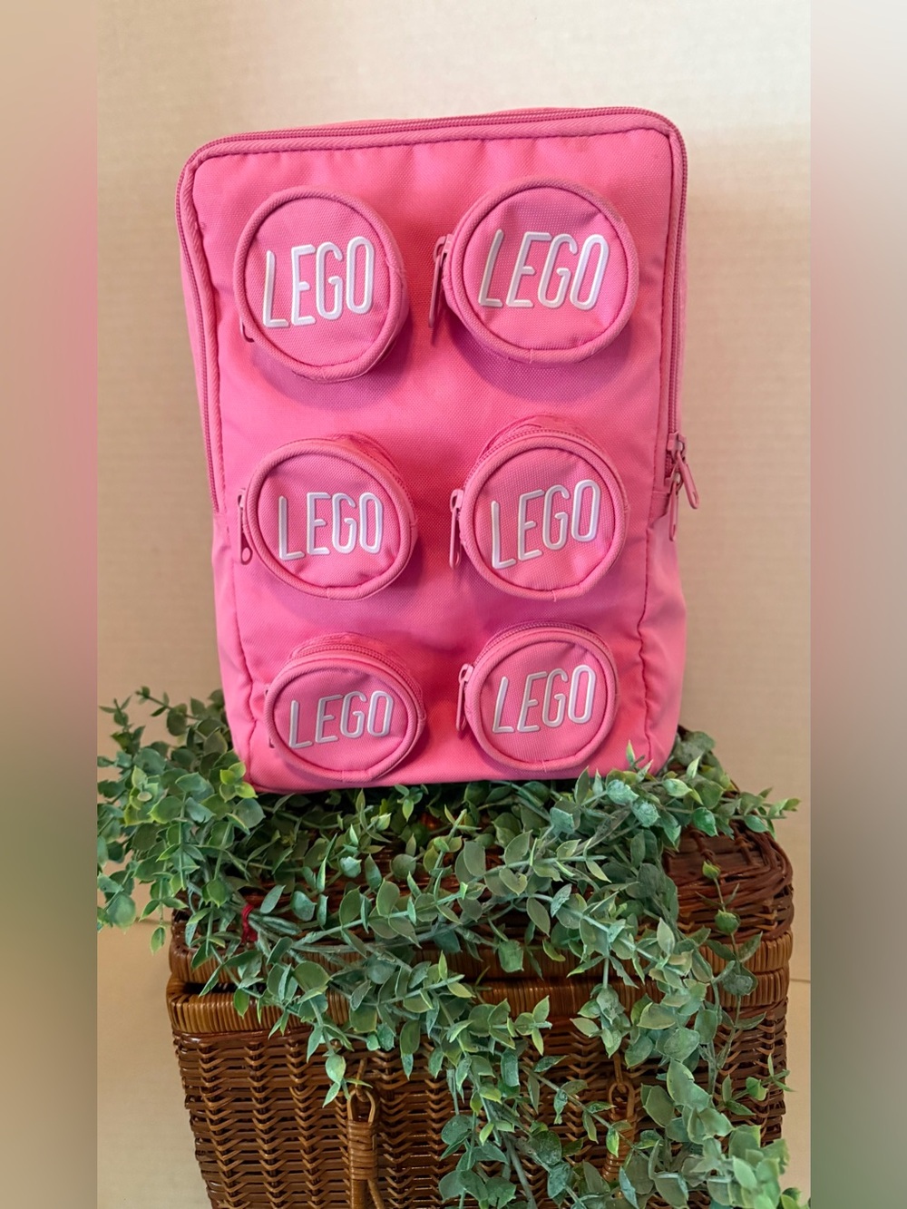 Lego Pink Brick-Style Backpack with Six Stud Pockets 2012 no longer made